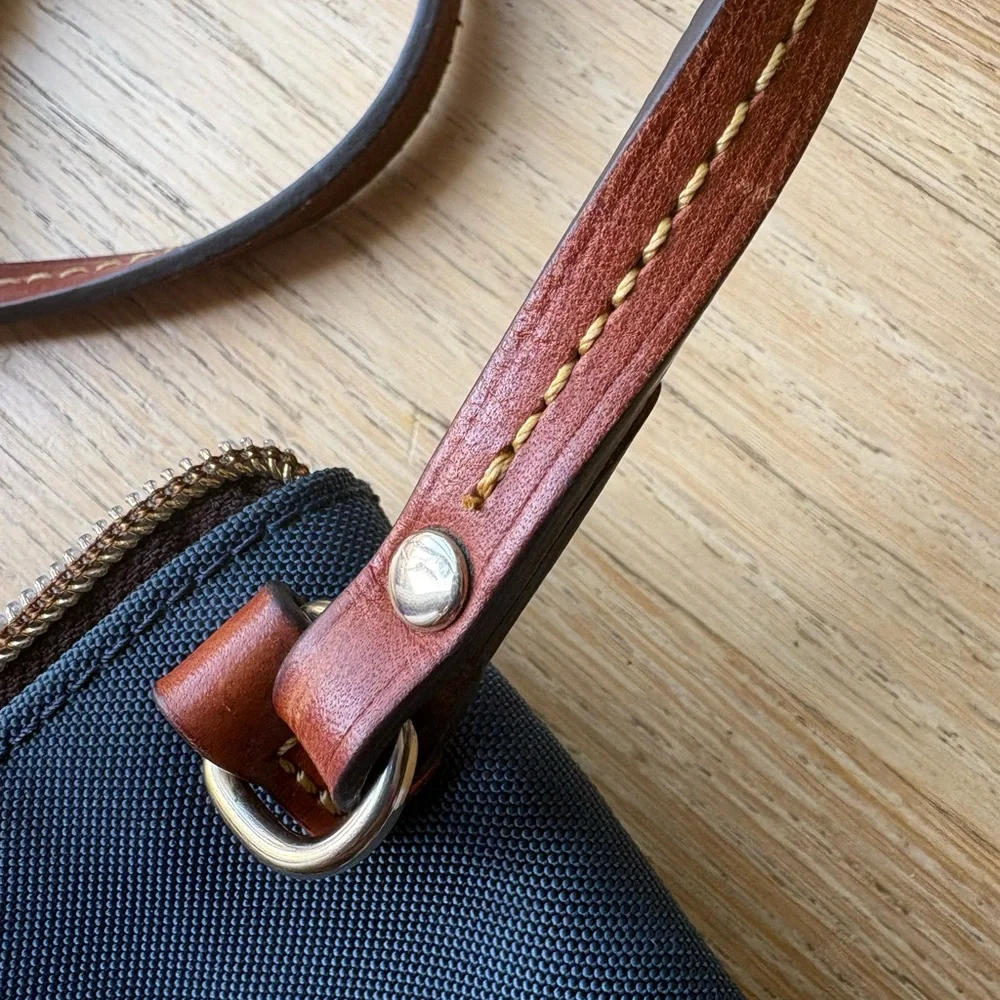 Dooney & Bourke Navy and Tan Crossbody Bag - Picture 9 of 11